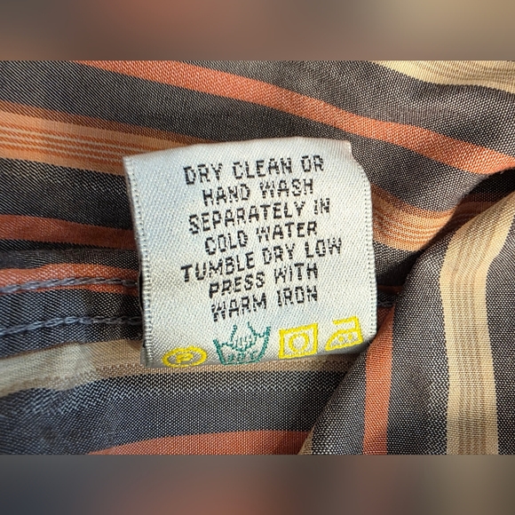 Bugatchi Multicolor Striped Casual Shirt. 100% cotton, long sleeve Lg. - Picture 8 of 9